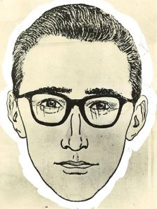 An identikit photo of the man who drove the Kombi van to pick up the $500,000 ransom cash. Police said the man was 25-26 of medium build with medium to long brown hair and no side-burns. He wore horn-rimmed, clear glasses, possibly a false beard around the chin, but otherwise was clean shaven. Picture: The Herald Source: HWT Image Library